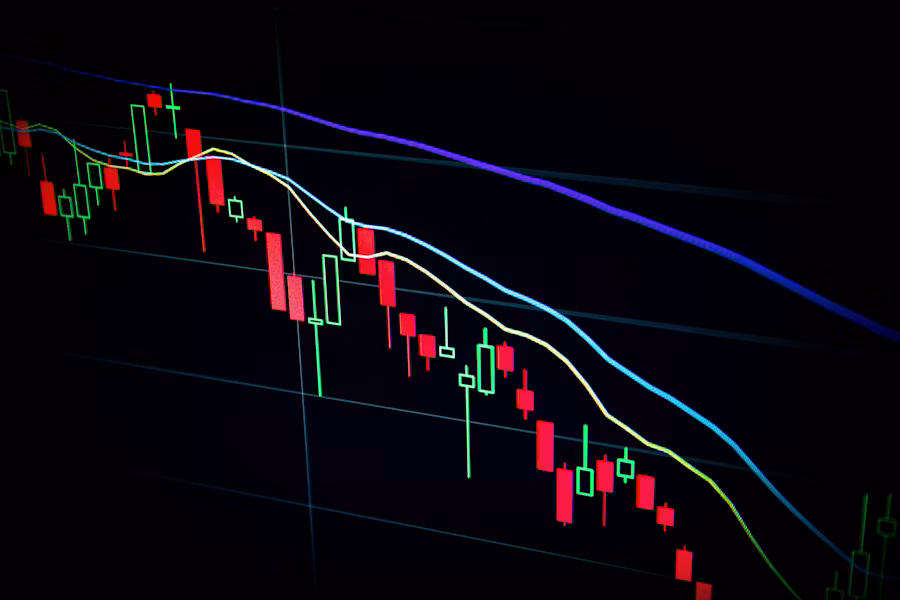 Currency exchange rate charts on a trading screen